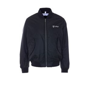 Off White Men Script Logo Varsity Bomber